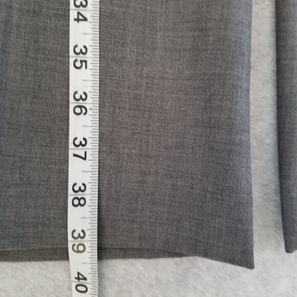Theory Womens Gray Wide Leg Wool Blend Career Pleated Dress Pants Interview Sz 4 - Picture 8 of 12